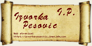 Izvorka Pešović vizit kartica